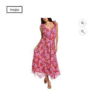 NWT Ramy Brook Pink Floral Midi Dress